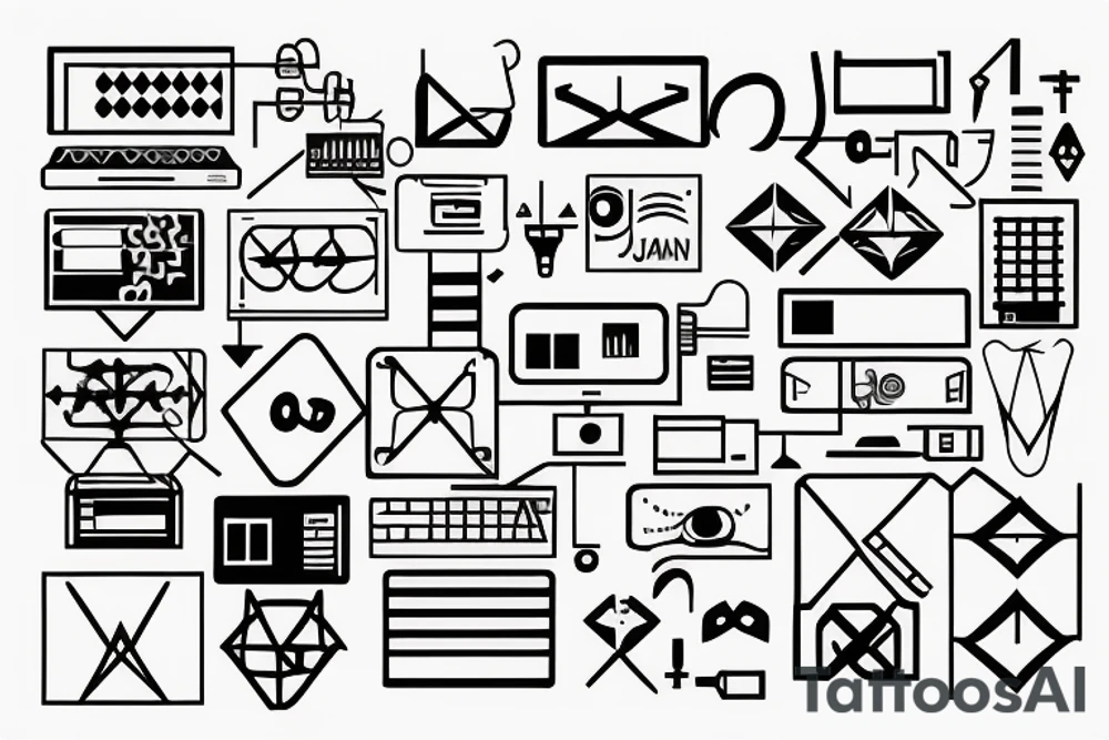 JavaScript code at the monitor tattoo idea