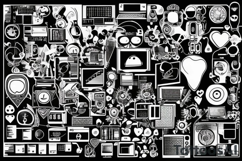 computer code penetrates the heart tattoo idea