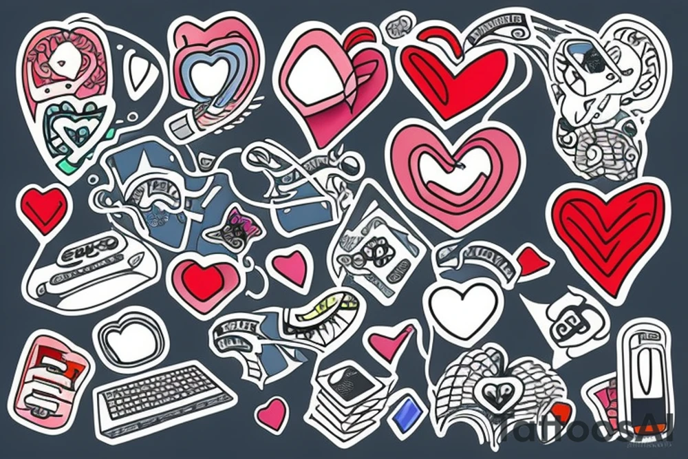 computer code penetrates the heart tattoo idea