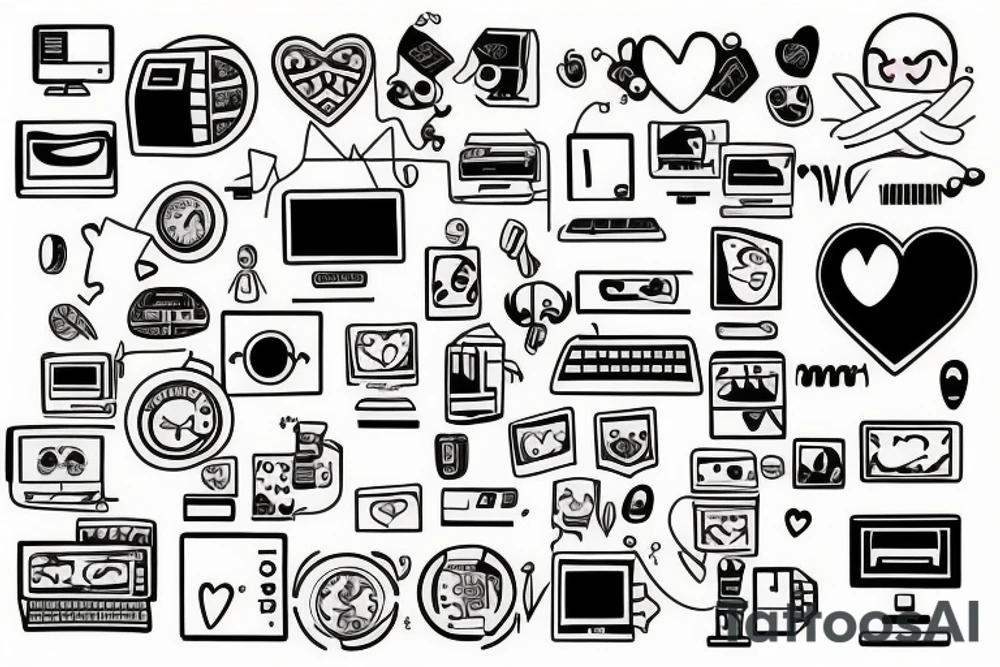 computer code penetrates the heart tattoo idea
