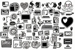 computer code penetrates the heart tattoo idea