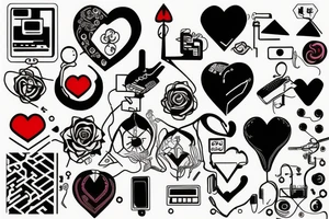 computer code penetrates the heart tattoo idea