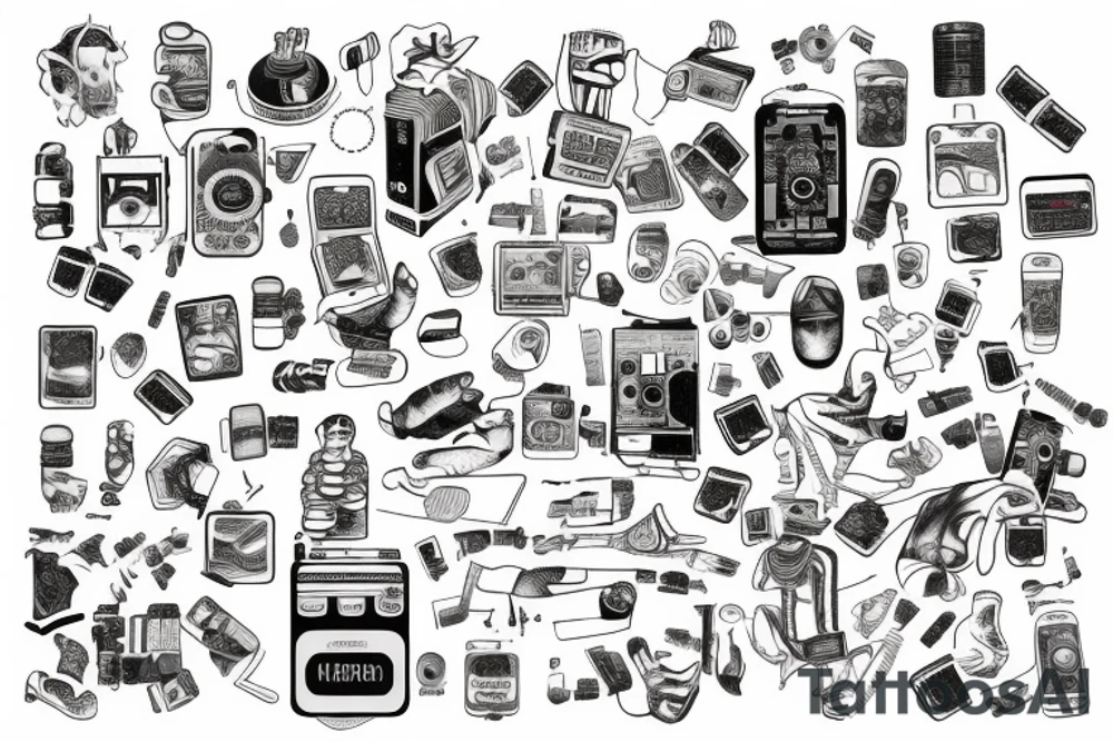 a person falls apart into a program code tattoo idea