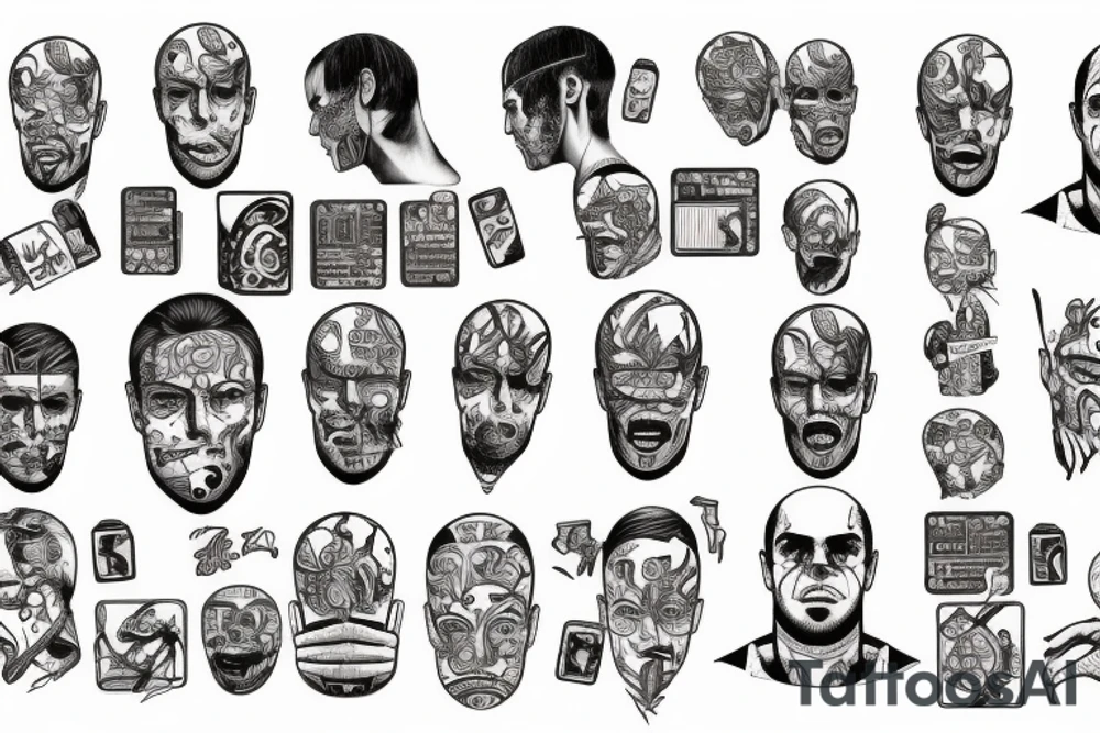 a person falls apart into a program code tattoo idea