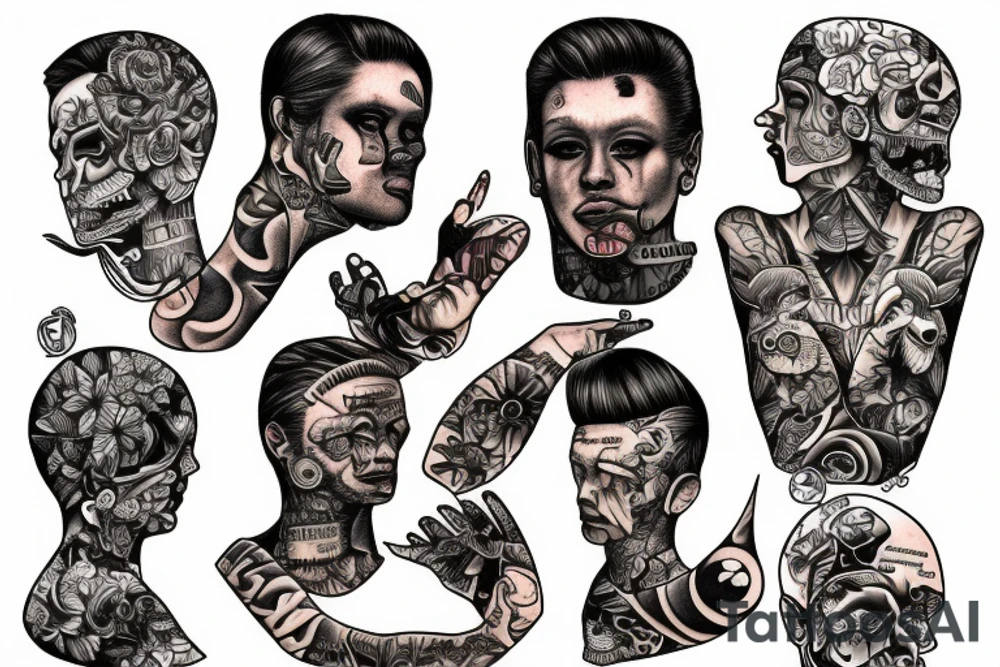 a person falls apart into a program code tattoo idea