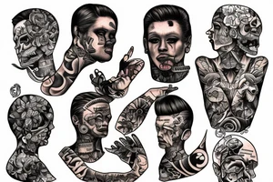 a person falls apart into a program code tattoo idea