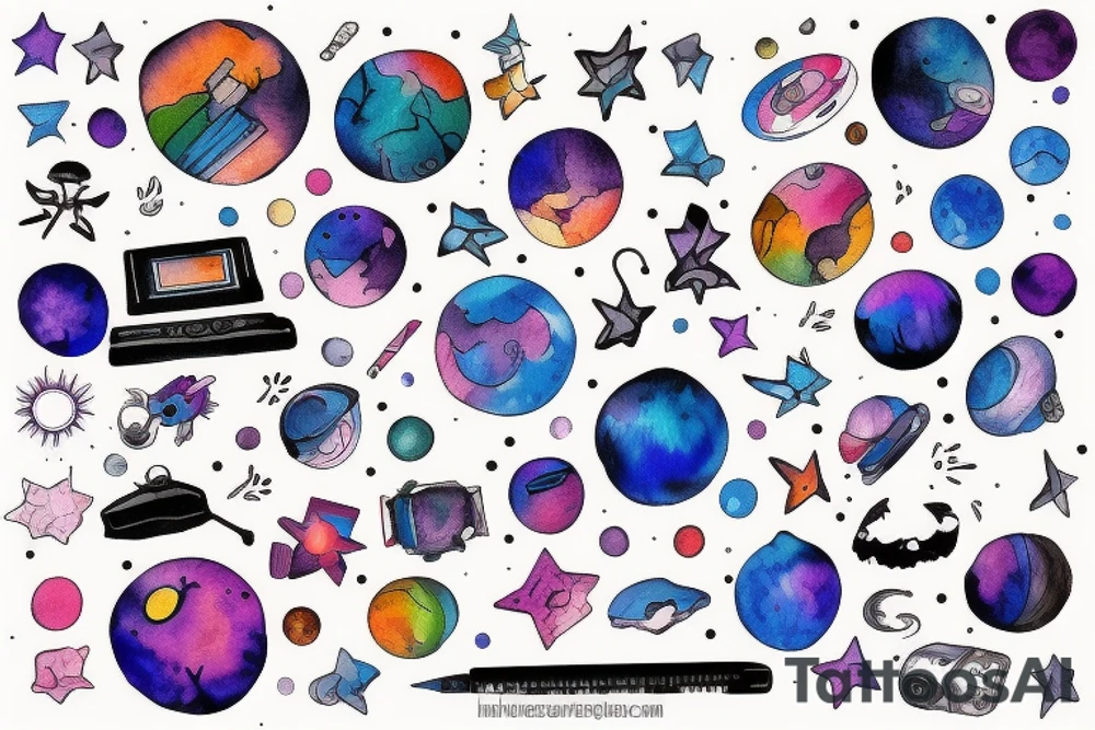 The keyboard deep in the space tattoo idea