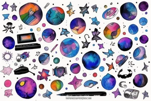 The keyboard deep in the space tattoo idea