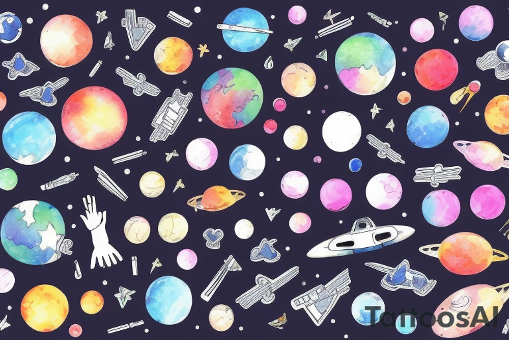 The keyboard deep in the space tattoo idea