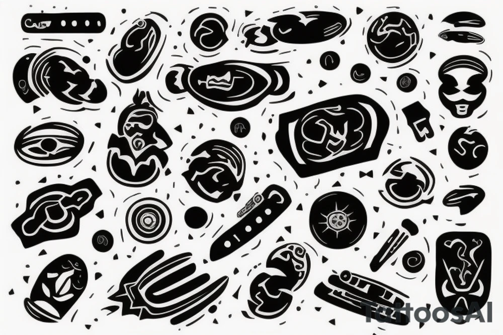 The keyboard deep in the space tattoo idea