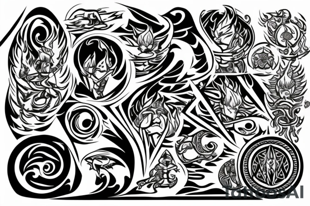 The water mage fight with the fire mage tattoo idea
