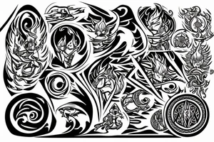 The water mage fight with the fire mage tattoo idea