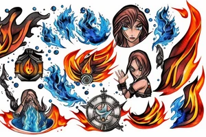 The water mage fight with the fire mage tattoo idea