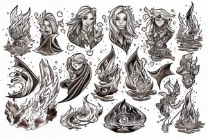 The water mage fight with the fire mage tattoo idea