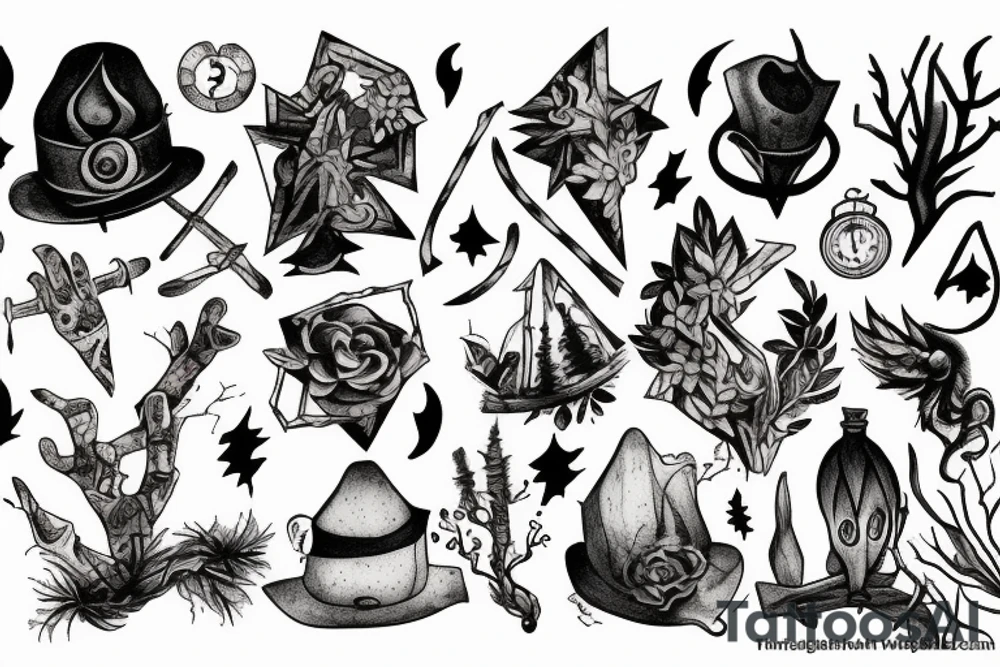 The blind old magician wandered through the forest at night tattoo idea