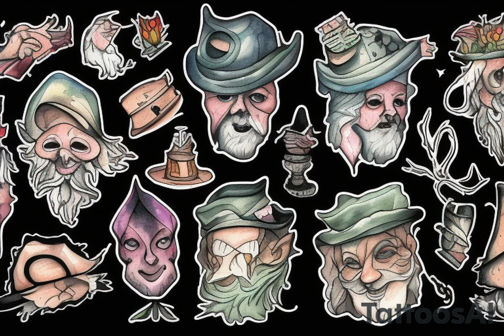 The blind old magician wandered through the forest at night tattoo idea