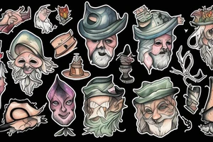 The blind old magician wandered through the forest at night tattoo idea