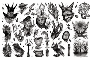 The blind old magician wandered through the forest at night tattoo idea