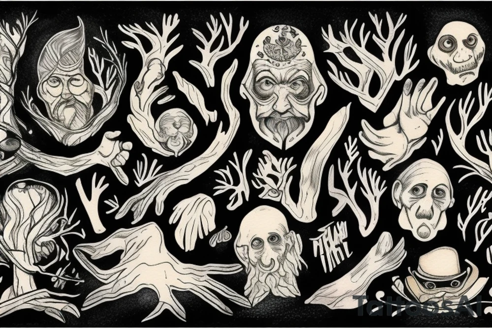 The blind old magician wandered through the forest at night tattoo idea