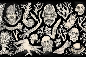 The blind old magician wandered through the forest at night tattoo idea