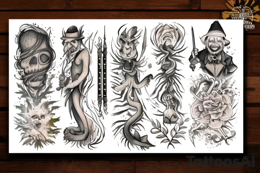 The blind old magician wandered through the forest at night tattoo idea