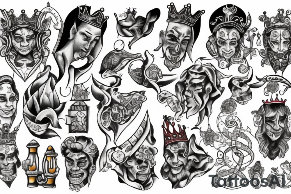 The king and jester tattoo idea