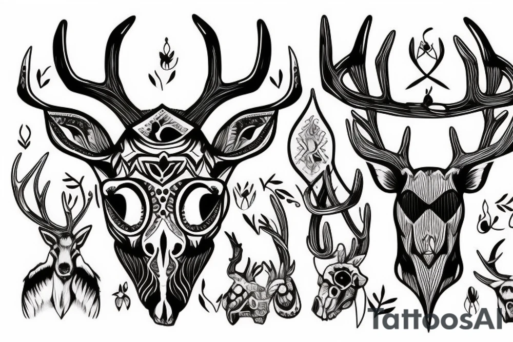 deer skull tattoo idea