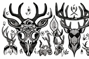 deer skull tattoo idea