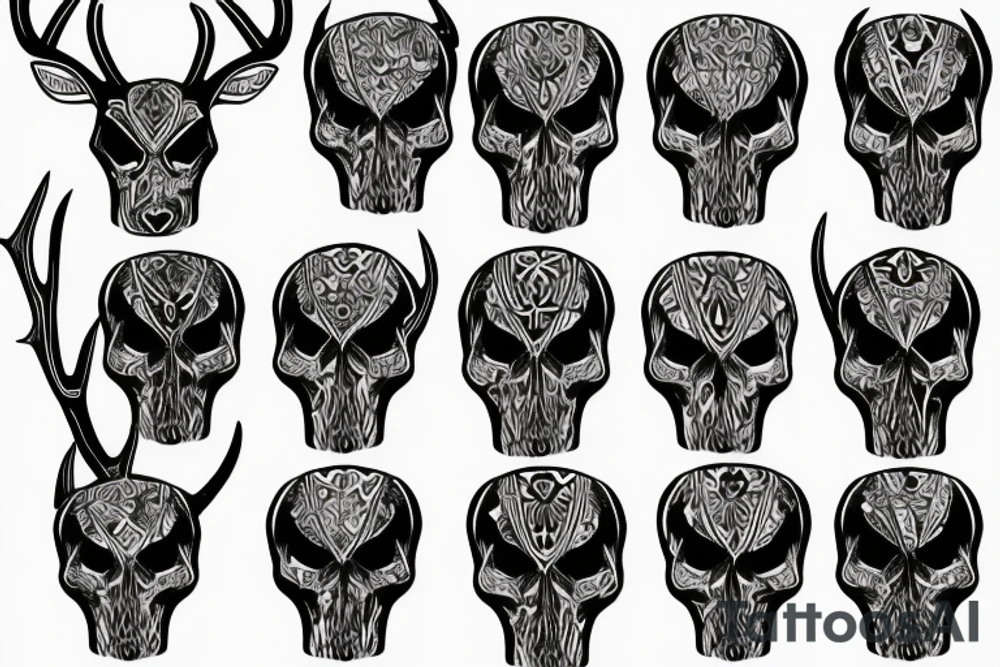 deer skull tattoo idea