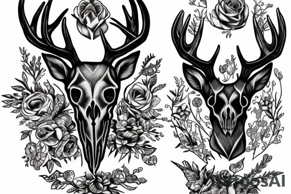 deer skull tattoo idea