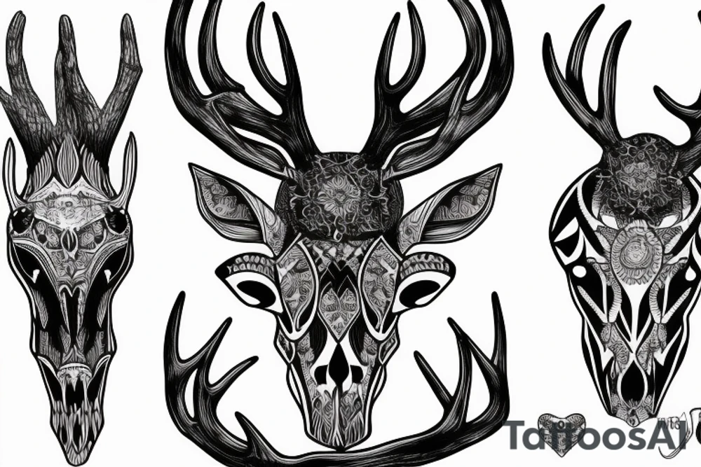 deer skull tattoo idea