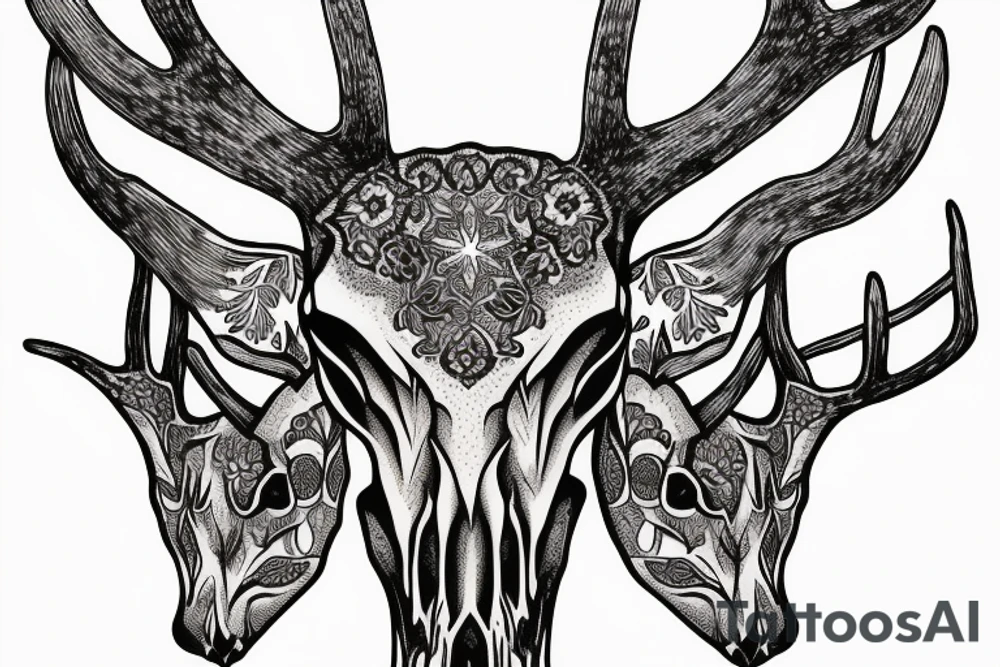 deer skull tattoo idea