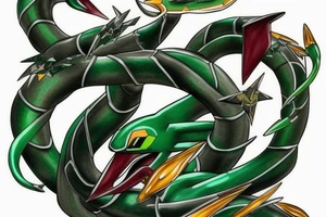 Shiny Mega Rayquaza tattoo idea