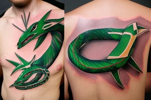 Shiny Mega Rayquaza tattoo idea