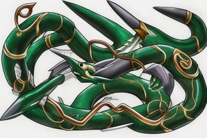 Shiny Mega Rayquaza tattoo idea