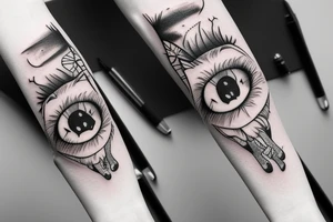 fluffy beautiful cat muzzle with expressive eyes tattoo idea
