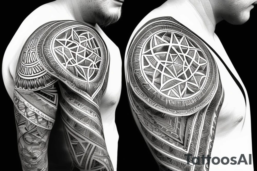 merkaba on neck tattoo idea