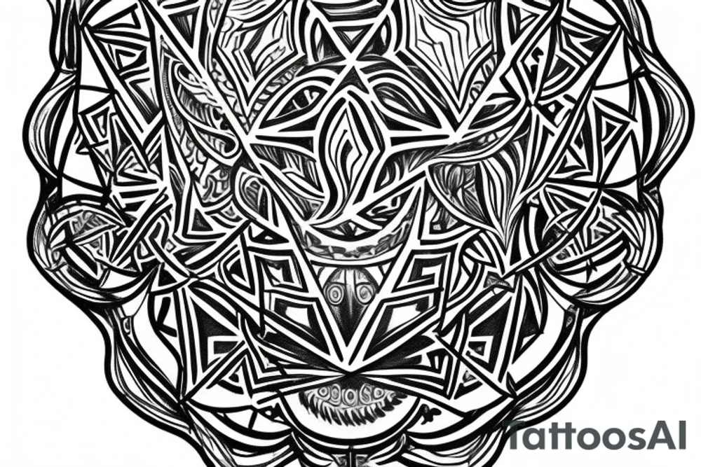 merkaba on neck tattoo idea