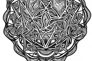 merkaba on neck tattoo idea