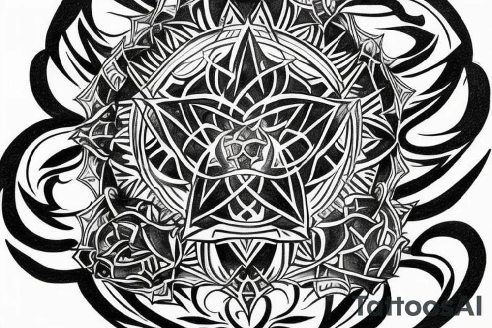 merkaba on neck tattoo idea