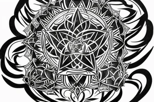 merkaba on neck tattoo idea