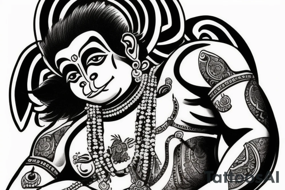 Lord hanuman on full arm tattoo idea