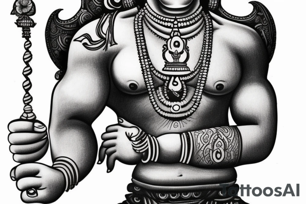 Lord hanuman on full arm tattoo idea