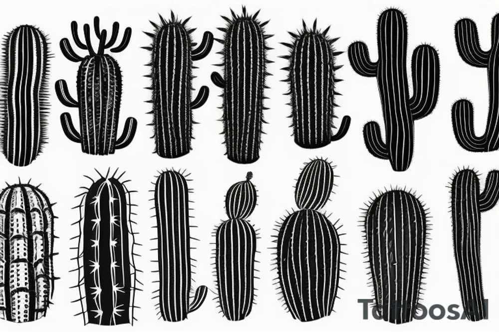 Phallic cactus tattoo idea