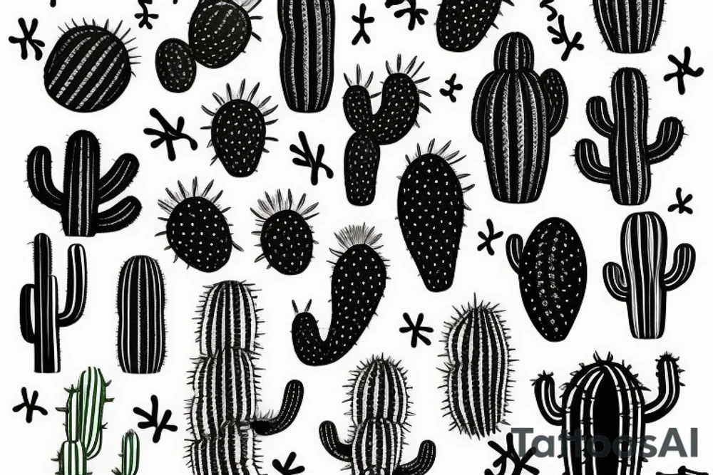 Phallic cactus tattoo idea