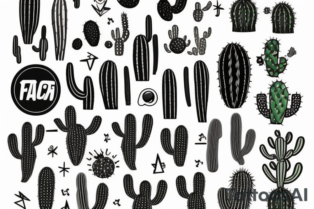 Phallic cactus tattoo idea