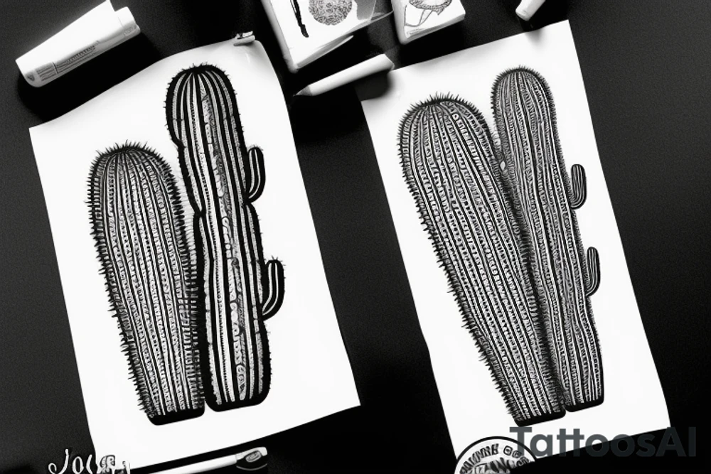 Phallic cactus tattoo idea