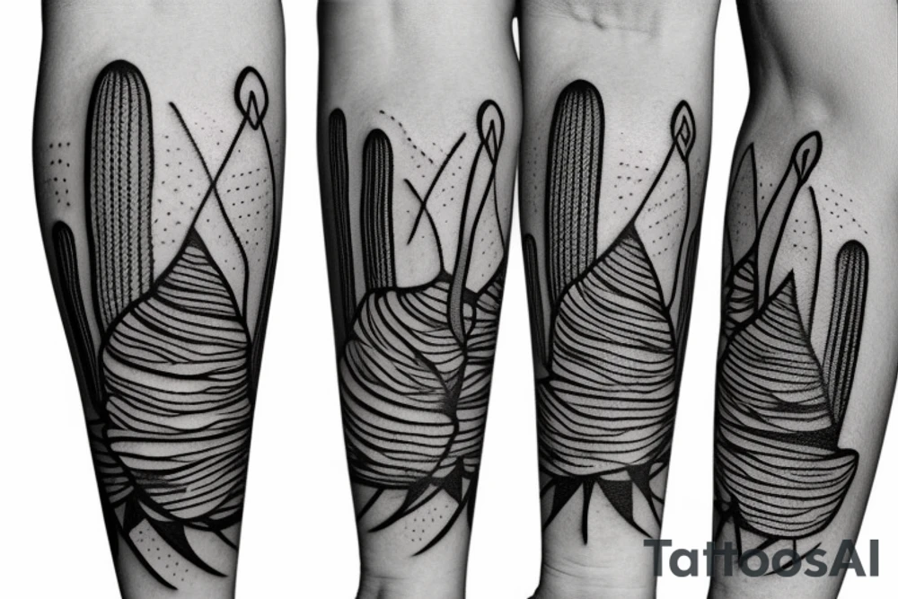 Cactus and sailboat tattoo idea