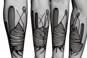 Cactus and sailboat tattoo idea