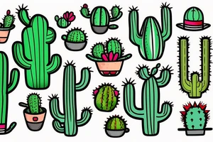 Cactus in Baja tattoo idea